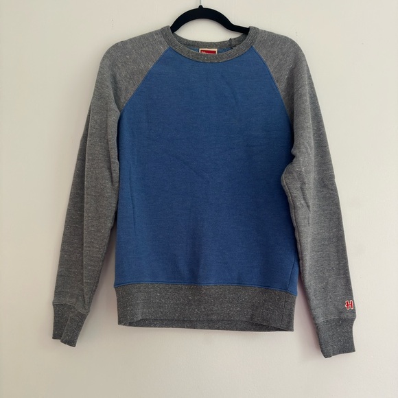 HOMAGE Tops - HOMAGE Blue and Gray Crewneck Sweater